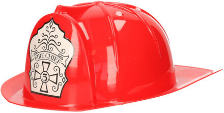 Party Brandweerhelm - rood - plastic - verkleed hoofddeksel - kinderen