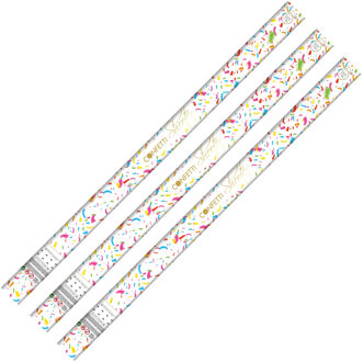 Party confetti shooters - 3x - confettikanon - gekleurd - papier - 80cm