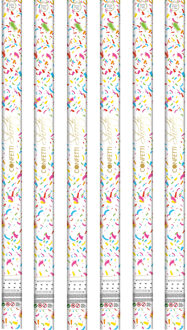 Party confetti shooters - 6x - confettikanon - gekleurd - papier - 80cm