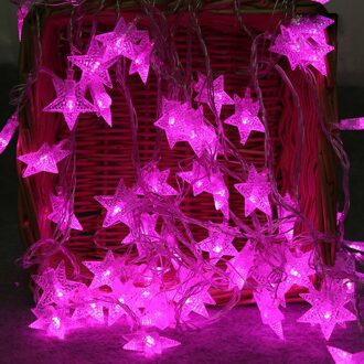 Party Decor Light String 2M 10 LED Crystal Clear Star Fairy String Light Wedding Party Outdoor Decor lamp paars