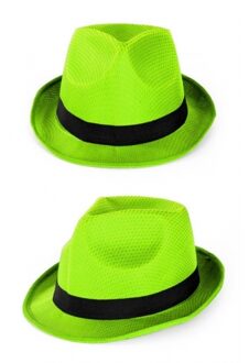 Party feest gleufhoedje - groen - verkleed trilby hoed - kleuren/maffia/gangster thema feest