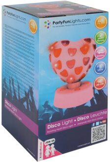 Party FunLights Discolamp Hart Roze 20 Cm