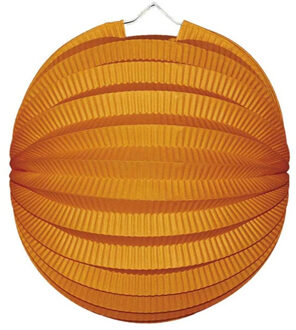 Party Lampion van papier - ronde vorm - oranje - Dia 22 cm