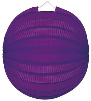 Party Lampion van papier - ronde vorm - paars - Dia 22 cm - versieringen - buiten
