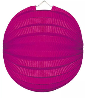 Party Lampion van papier - ronde vorm - roze - Dia 22 cm