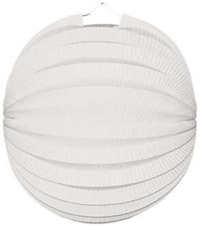 Party Lampion van papier - ronde vorm - wit - Dia 22 cm