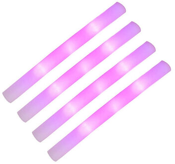 Party lichtstaaf - Set van 4x stuks - roze LED licht - 48 cm - lichtgevende staaf - feestartikelenen