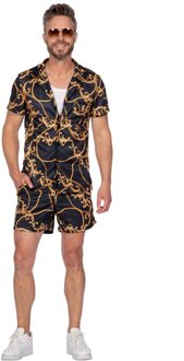 Party outfit Festival Heren Zwart/Goud Stanley Multikleur - Print