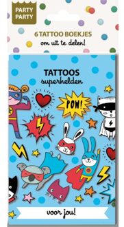Party Party 6 Tattoo Boekjes - Superhelden - Interstat