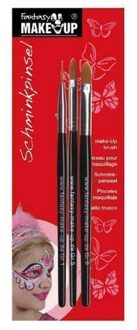 Party Penselenset - voor schmink op waterbasis - 3x stuks - verschillende diktes