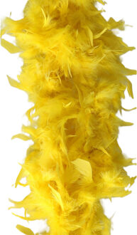 Party Sierveren Boa - Carnaval verkleed accessoire - geel - 180 cm - 50 gram