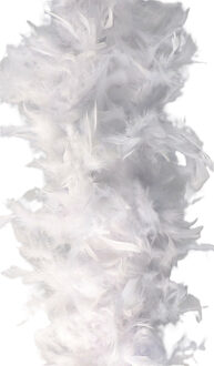 Party Sierveren Boa - Carnaval verkleed accessoire - wit - 180 cm - 50 gram