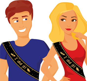 Party Sjerp Geslaagd 'I Did It' Multikleur - Print