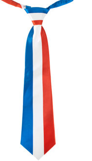 Party Stropdas in de kleuren van vlag Frankrijk - Supporters - Franse verkleed artikelen Multi