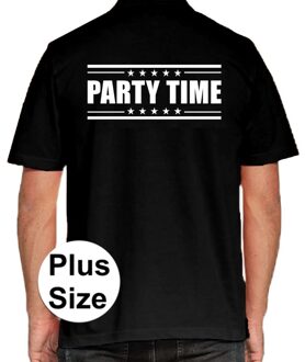 Party time grote maten poloshirt zwart voor heren 3XL