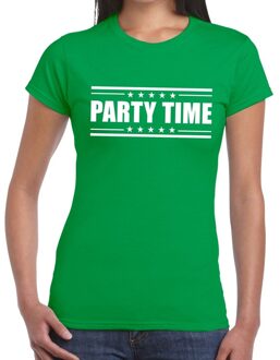 Party time t-shirt groen dames XS