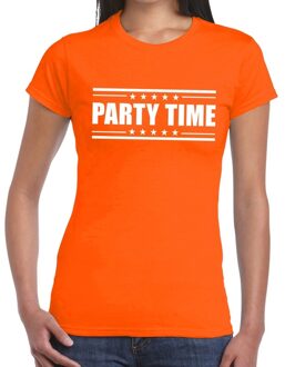 Party time t-shirt oranje dames XS