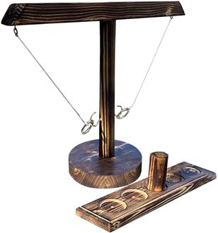 Party Toy Leisure Industriële Game Games Bar Drink Shop Handgemaakte Houten Ring Haken Snelle Interactief Spel Spel Van bands Donkerbruin