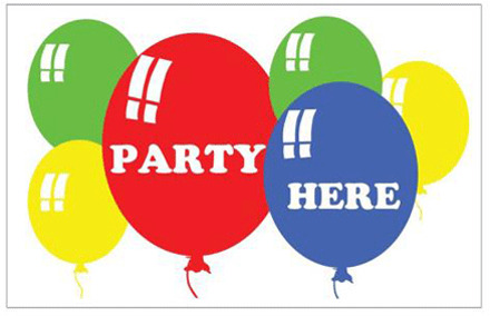 Party vlag met ballonnen 150 x 90 cm