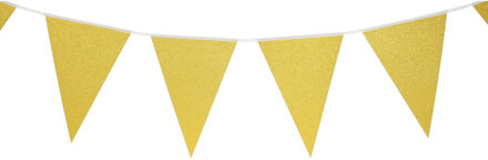 Party Vlaggenlijn - binnen - papier - glitter goud - 6 m - 25 vlaggetjes