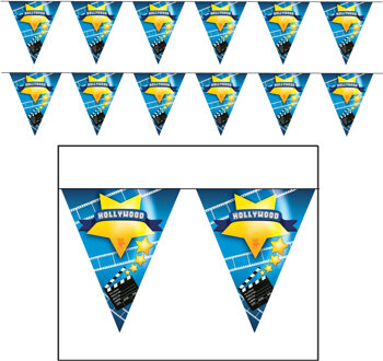 Party Vlaggenlijn Hollywood thema - 2x - 500 cm - VIP - Oscars - Feestartikelen - Versiering
