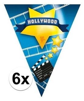 Party Vlaggenlijn Hollywood thema - 6x - 500 cm - VIP - Oscars - Feestartikelen - Versiering