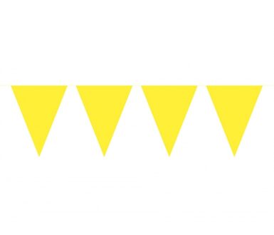 Party Vlaggenlijn puntvlaggetjes - kunststof - geel - 10 meter - Slinger - versiering