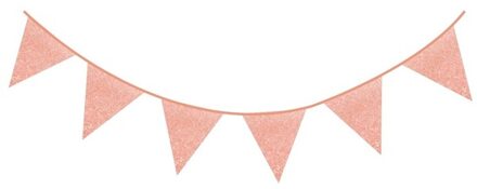 Party vlaggenlijn - rose goud met glitters - Glitter and Glamour - 600 cm - feestartikelen/versierin