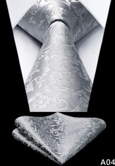 Party Wedding mannen Zijde Geweven Check Paisley Gestreepte Hals Tie Pocket Plein Set Klassieke Zakelijke Banden A04