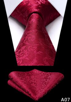 Party Wedding mannen Zijde Geweven Check Paisley Gestreepte Hals Tie Pocket Plein Set Klassieke Zakelijke Banden A07