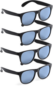 Party zonnebril - 10x - zwart - kunststof - UV400 - verkleedbril voor volwassenen