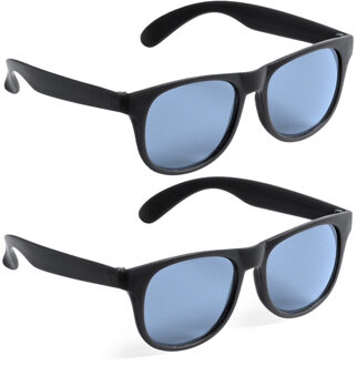 Party zonnebril - 2x - zwart - kunststof - UV400 - verkleedbril voor volwassenen