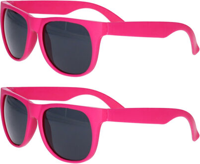 Party zonnebril - 4x - fuchsia - kunststof - UV400 - verkleedbril voor volwassenen