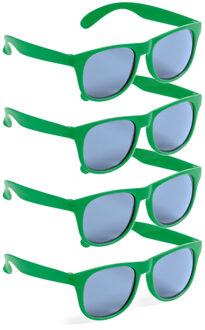 Party zonnebril - 4x - groen - kunststof - UV400 - verkleedbril voor volwassenen