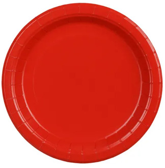 Partybordjes Rood 18cm (6st) Rood - Zalm