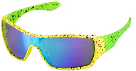 Partybril 80's Geel/Groen Multikleur - Print