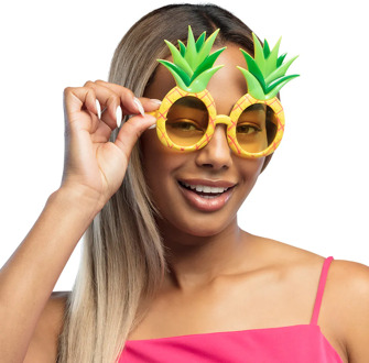 Partybril Ananas geel Geel - Beige - Creme