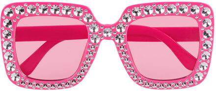 Partybril Bling Bling Hot Pink Multikleur - Print