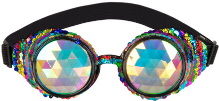Partybril Mirage Pailletten Regenboog Multikleur - Print