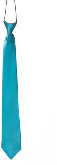 partychimp Carnaval verkleed accessoires stropdas - turquoise blauw - polyester - heren/dames