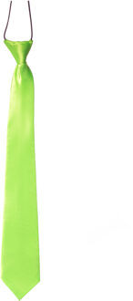 partychimp Carnaval verkleed accessoires stropdas zijdeglans - limegroen - polyester - heren/dames