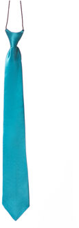 partychimp Carnaval verkleed accessoires stropdas zijdeglans - turquoise blauw - polyester - heren/dames