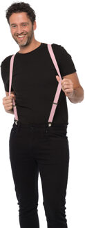 partychimp Carnaval verkleed bretels - lichtroze - 3 cm breed - volwassenen/heren/dames