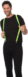 partychimp Carnaval verkleed bretels - neon groen - 3 cm breed - volwassenen/heren/dames