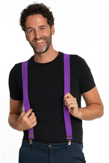 partychimp Carnaval verkleed bretels - paars - 3 cm breed - volwassenen/heren/dames