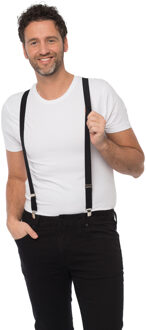 partychimp Carnaval verkleed bretels - zwart - 3 cm breed - volwassenen/heren/dames