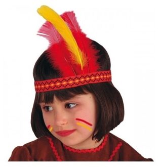 partychimp Carnaval verkleed Indianentooi voor een kind - Hoofdtooi - Verkleedkleding spullen - Indianen Multi