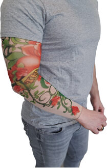 partychimp Carnaval verkleed mouwen - Tattoo sleeves 2x - rozen - getatoeerde armen - volwassenen