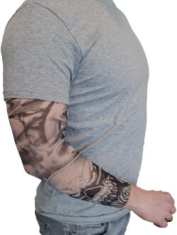 partychimp Carnaval verkleed mouwen - Tattoo sleeves 2x - skulls - getatoeerde armen - volwassenen