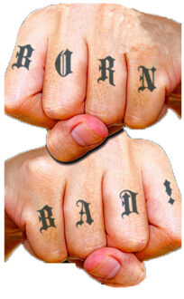 partychimp Carnaval verkleed nep tattoo set - hand tattoos - gangster - volwassenen